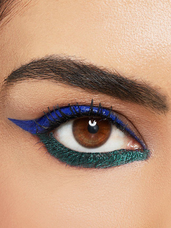 maybelline eyeliner gallery blue green look 3x4
